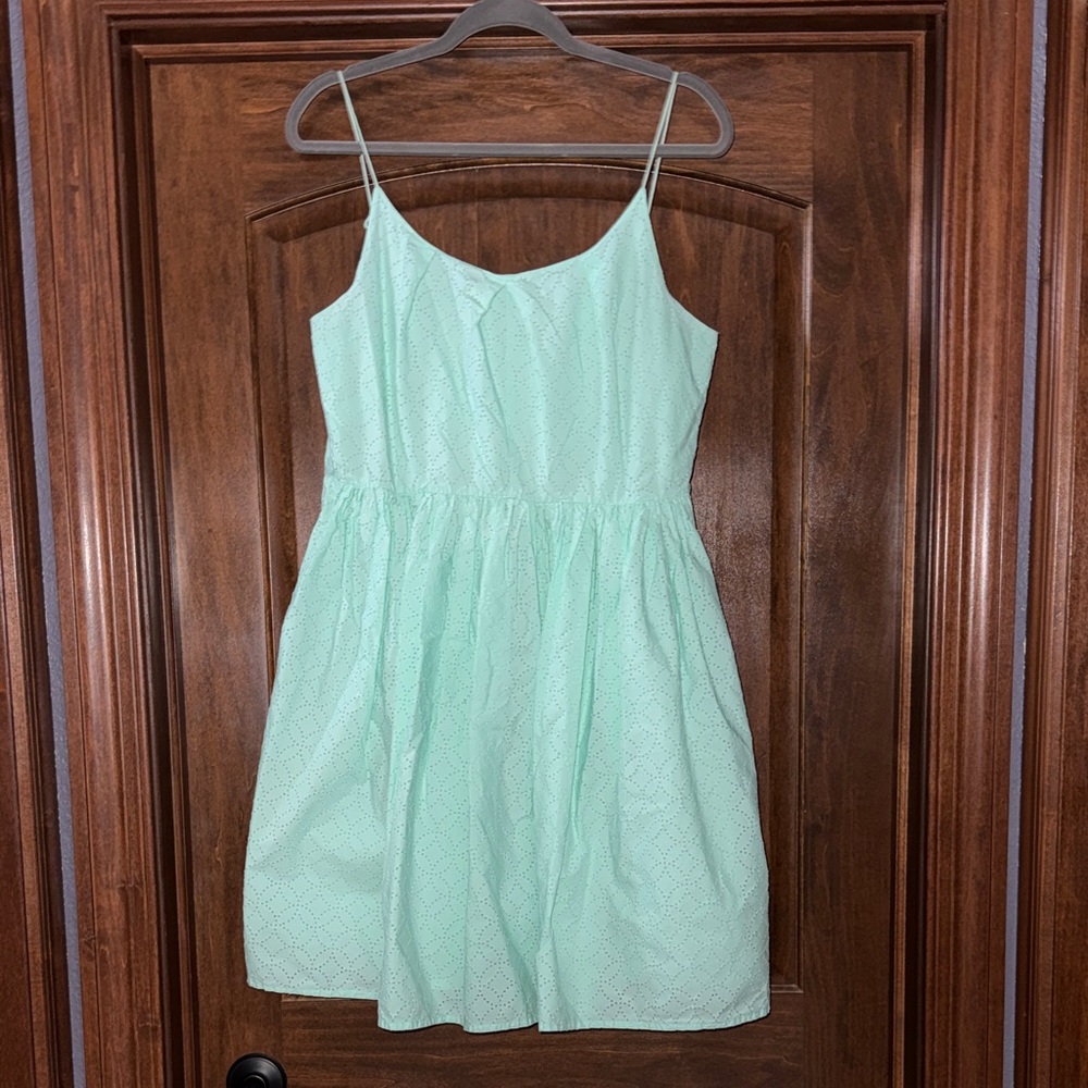 J. Crew Light Green Spaghetti Strap Dress